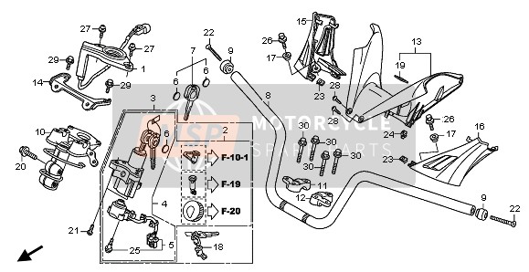 Honda FJS400D 2010 HANDLE PIPE & HANDLE COVER for a 2010 Honda FJS400D